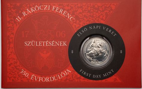 2026. évi II. Rákóczi Ferenc születésének 350. évfordulója 50 Ft-os forgalmi érme emlékváltozat első napi veret díszcsomagolásba